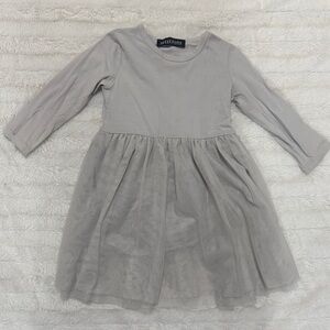 Grey Tulle Kids Dress